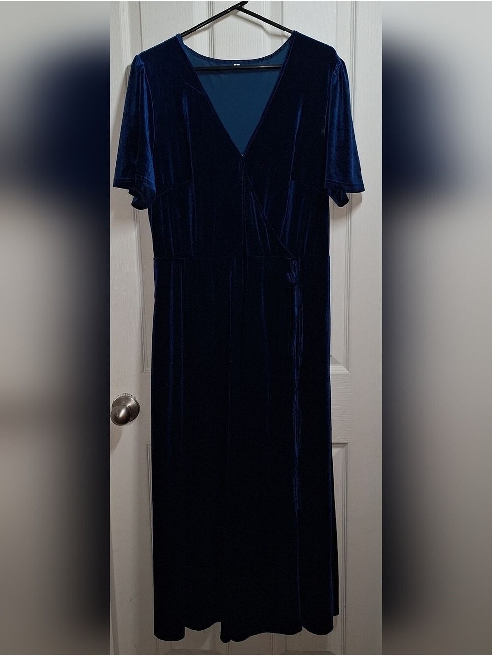 Blue Velvet Wrap Maxi Dress Size 2X